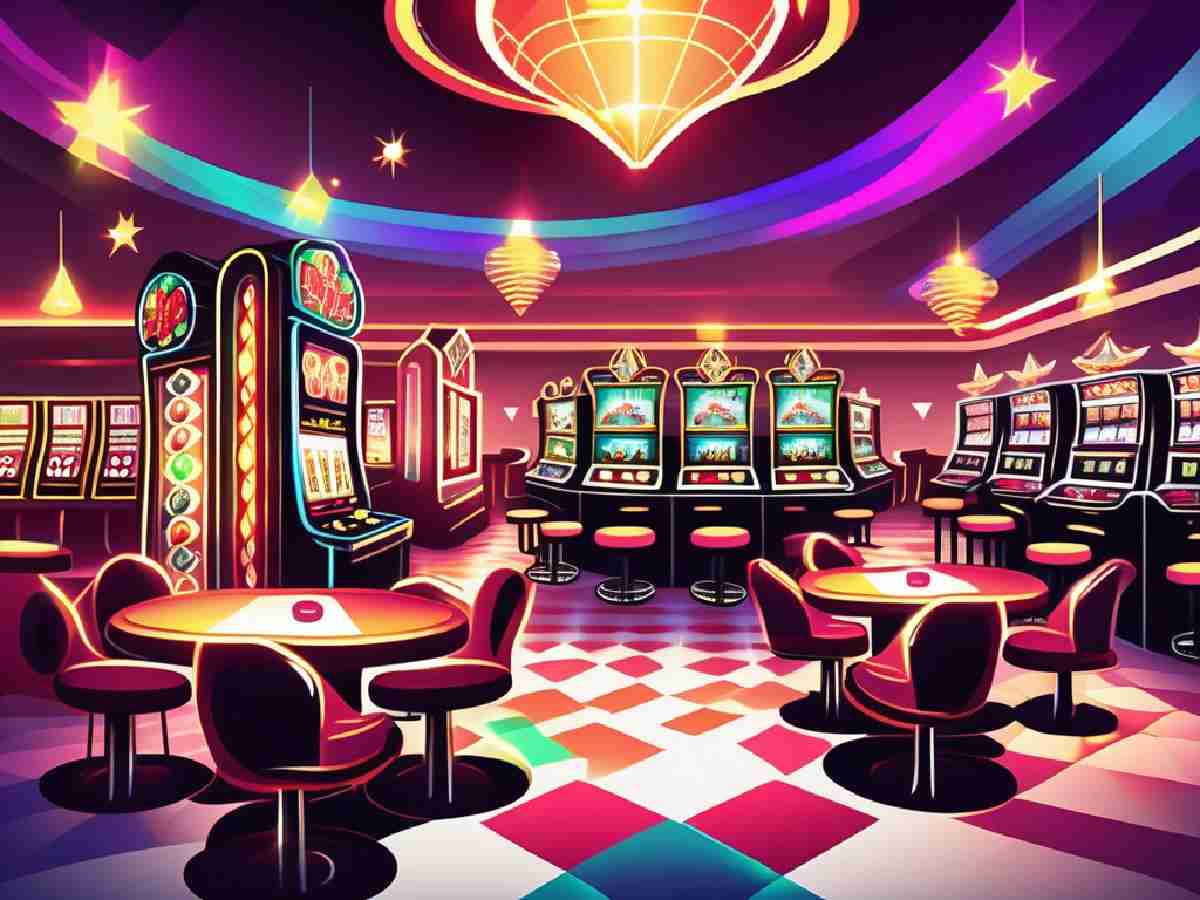 Vibrant gaming floor at Kats Casino