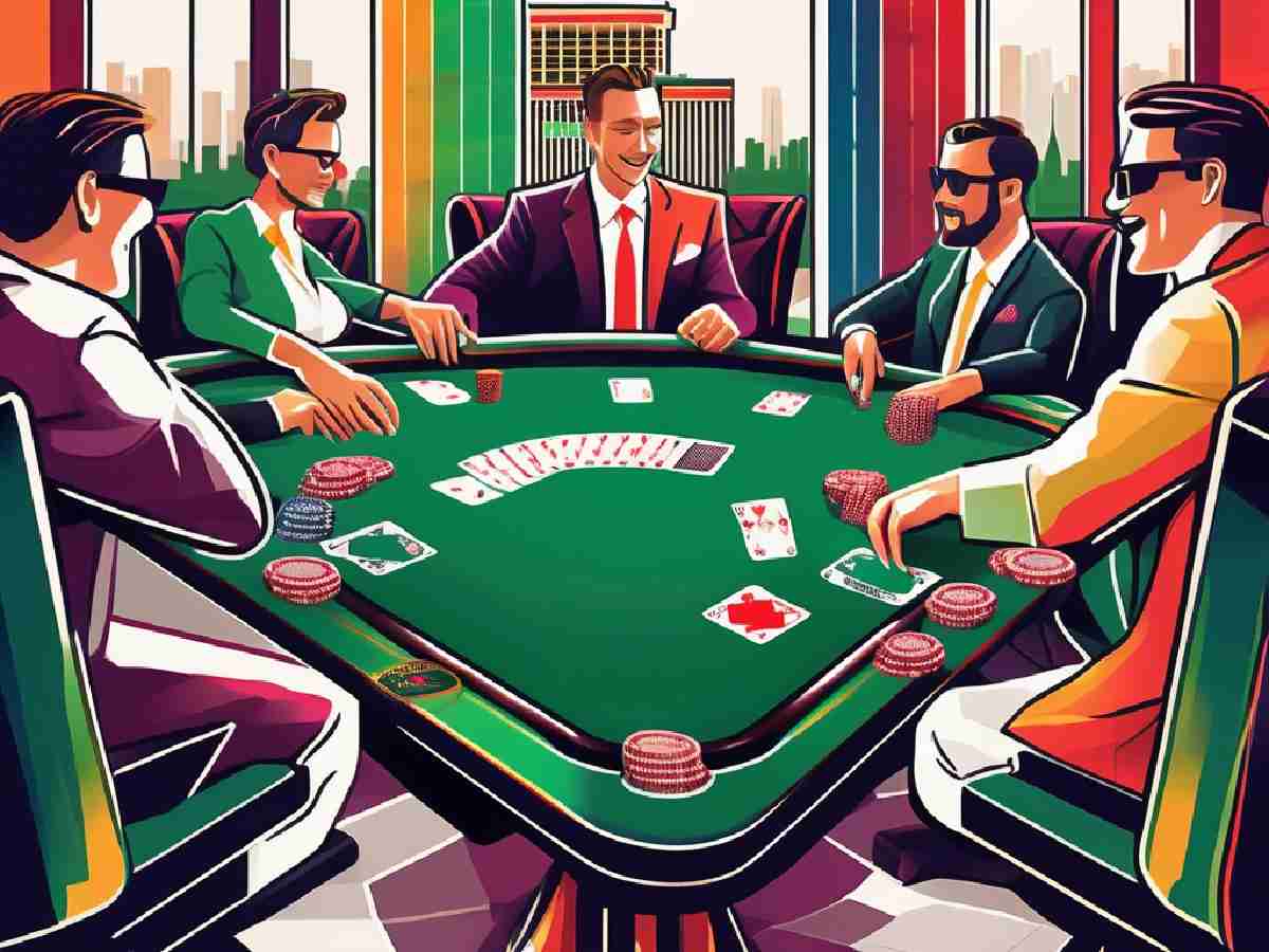 Parx Casino poker table with players in action