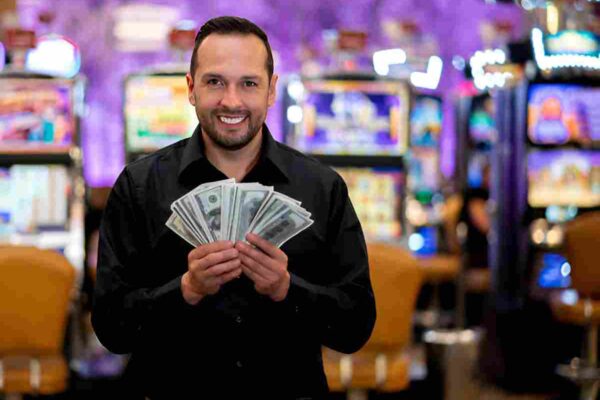 Player celebrating a win with free coins in Cashman Casino.